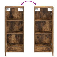 Produktbild för Väggmonterad handfatsspegel Rökt ek 35 x 20 x 81 cm
