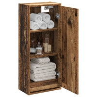 Produktbild för Väggmonterad handfatsspegel Gammalt trä 35 x 20 x 81 cm