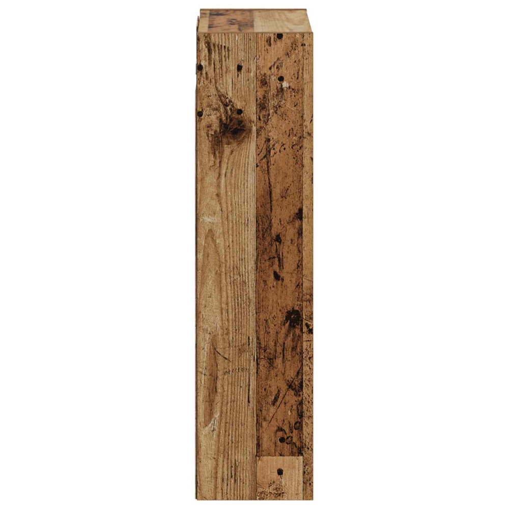 Produktbild för Väggmonterad handfatsspegel Gammalt trä 35 x 20 x 81 cm