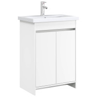 Produktbild för Badrum Under Diskbänk Skåp Vit 56 x 37,5 x 81 cm