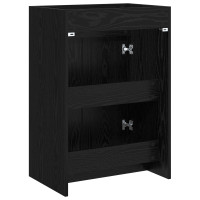 Produktbild för Badrum Under Diskbänk Skåp Svart ek 56 x 37,5 x 81 cm