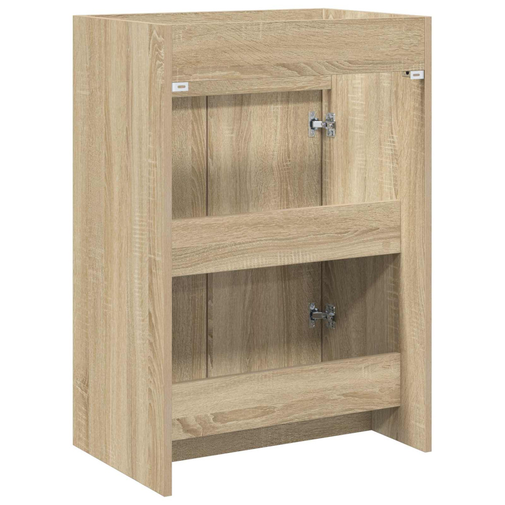 Produktbild för Badrum Under Diskbänk Skåp Sonoma-ek 56 x 37,5 x 81 cm