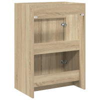 Produktbild för Badrum Under Diskbänk Skåp Sonoma-ek 56 x 37,5 x 81 cm