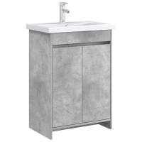 Produktbild för Badrum Under Diskbänk Skåp Betonggrå 56 x 37,5 x 81 cm