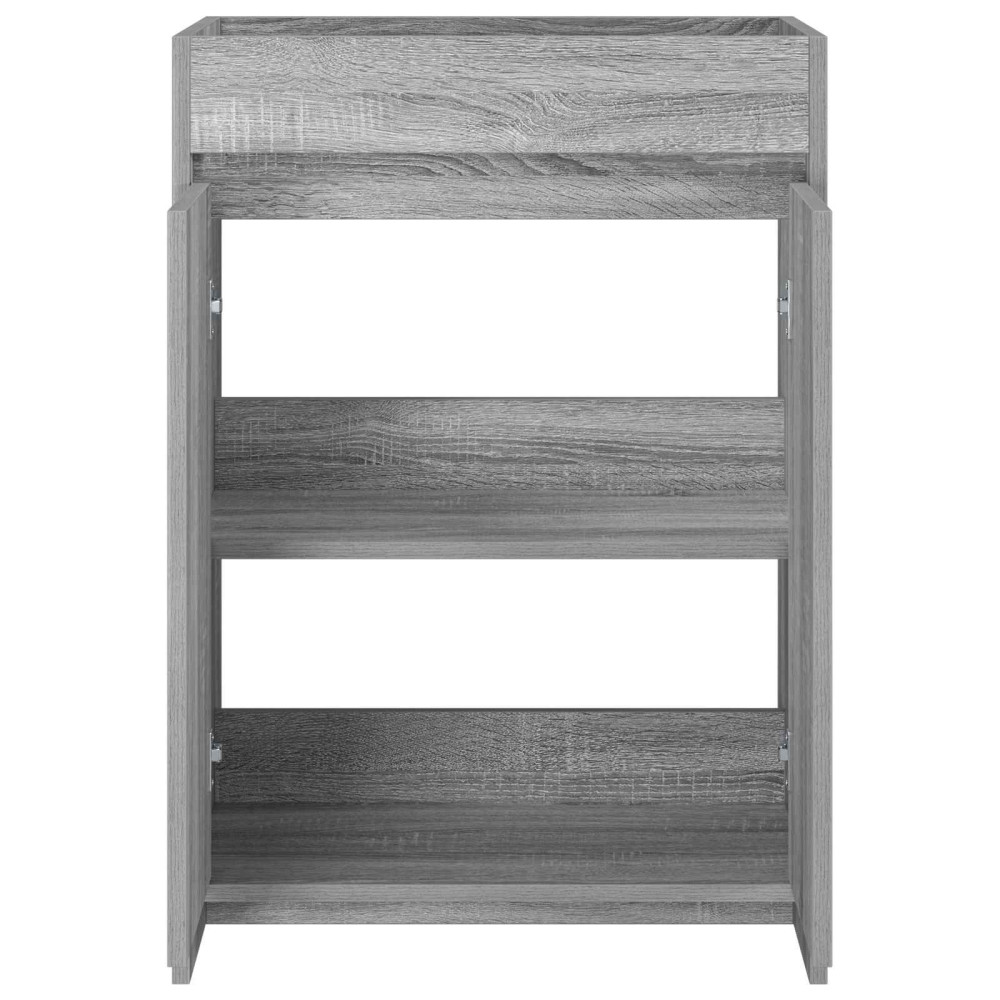 Produktbild för Badrum Under Diskbänk Skåp Grå Sonoma 56 x 37,5 x 81 cm