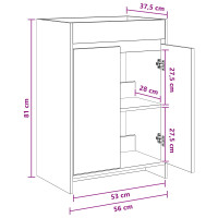 Produktbild för Badrum Under Diskbänk Skåp Gammalt trä 56 x 37,5 x 81 cm