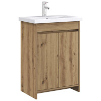 Produktbild för Badrum Under Diskbänk Skåp Artisan-ek 56 x 37,5 x 81 cm