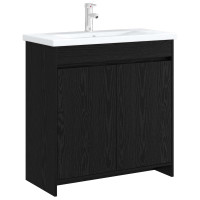 Produktbild för Badrum Under Diskbänk Skåp Svart ek 78,5 x 37,5 x 81 cm