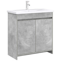 Produktbild för Badrum Under Diskbänk Skåp Betonggrå 78,5 x 37,5 x 81 cm