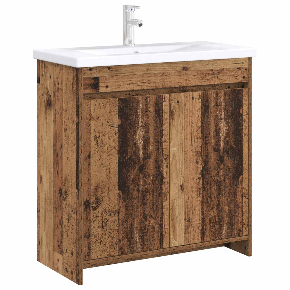 Produktbild för Badrum Under Diskbänk Skåp Gammalt trä 78,5 x 37,5 x 81 cm