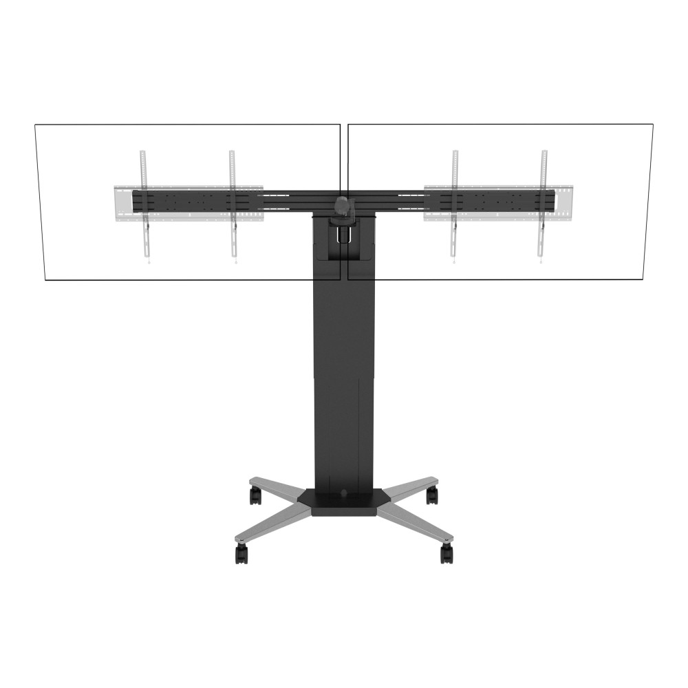Produktbild för Vision VFM-F50T vagn - motoriserad - för 2 LCD/plasmapaneler - mattsvart