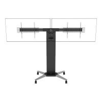 Produktbild för Vision VFM-F50T vagn - motoriserad - för 2 LCD/plasmapaneler - mattsvart