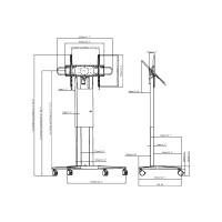 Produktbild för Vision VFM-F50T vagn - motoriserad - för 2 LCD/plasmapaneler - mattsvart