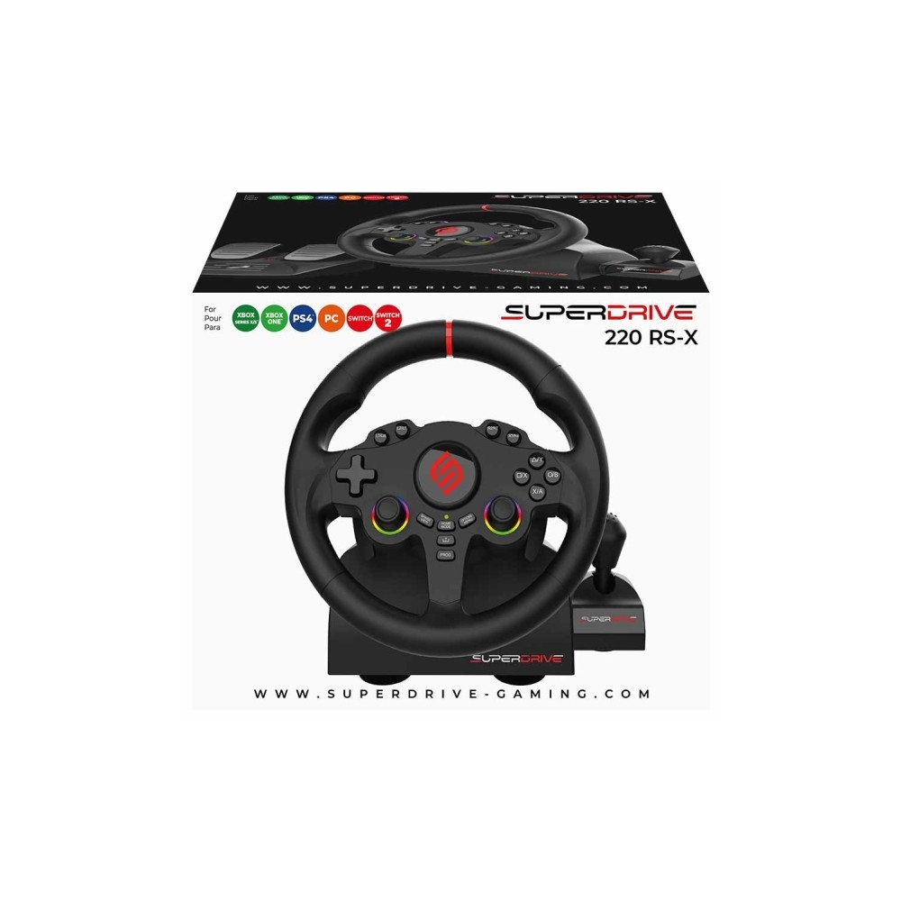 Produktbild för Subsonic Superdrive 220 RS-X, Ratt + pedaler + växelspak, Ni...