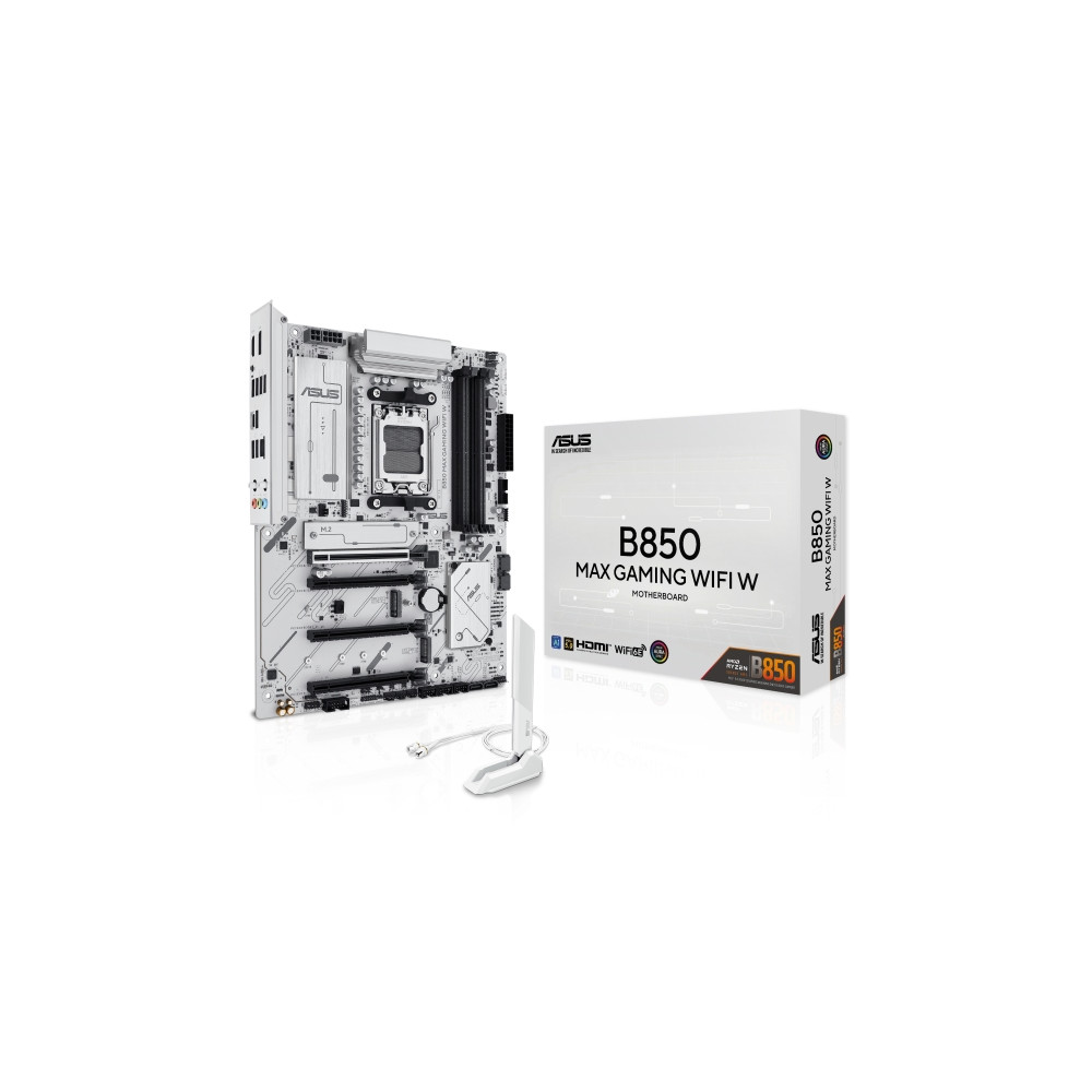 Produktbild för ASUS B850 MAX GAMING WIFI W - moderkort - ATX - Socket AM5 - AMD B850