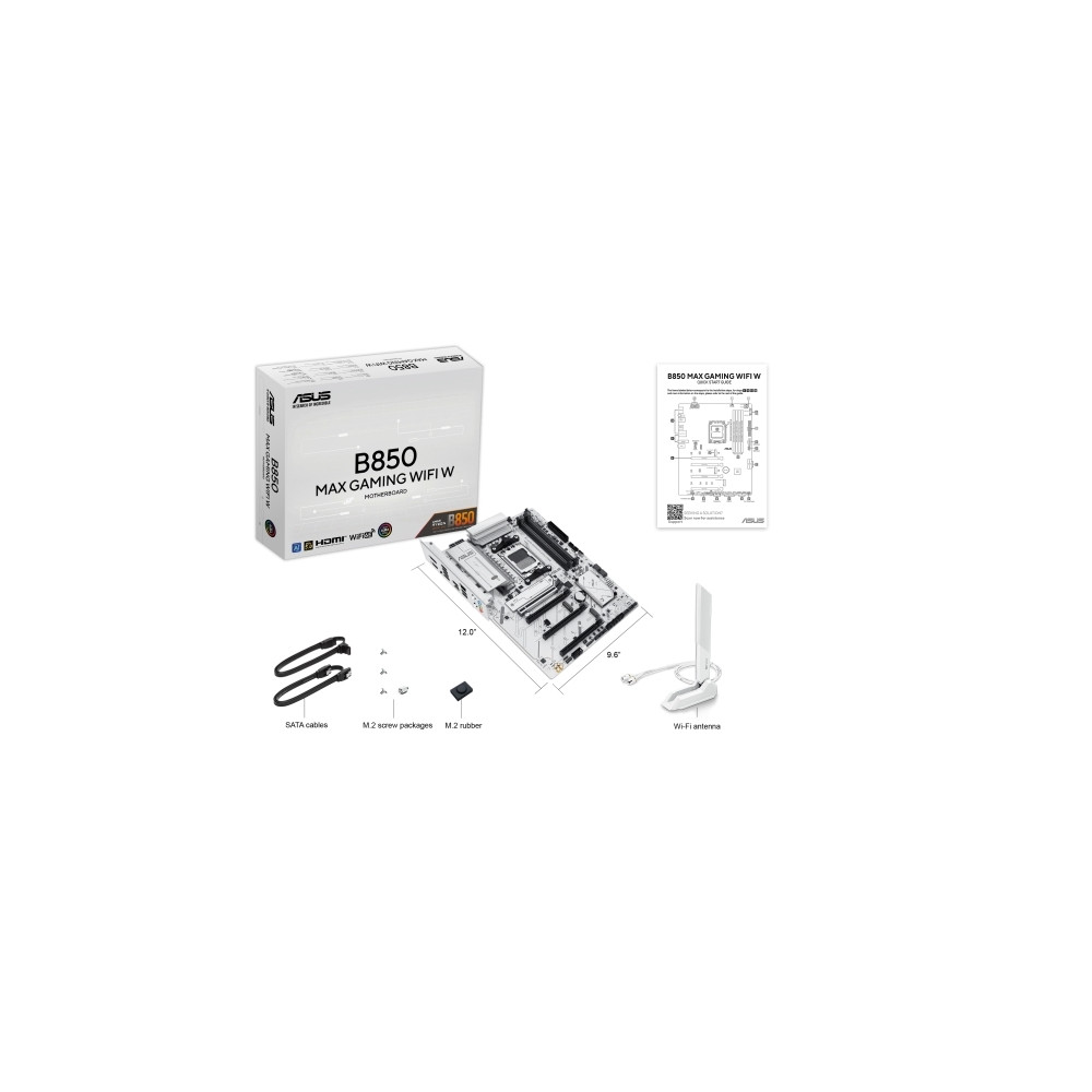 Produktbild för ASUS B850 MAX GAMING WIFI W - moderkort - ATX - Socket AM5 - AMD B850