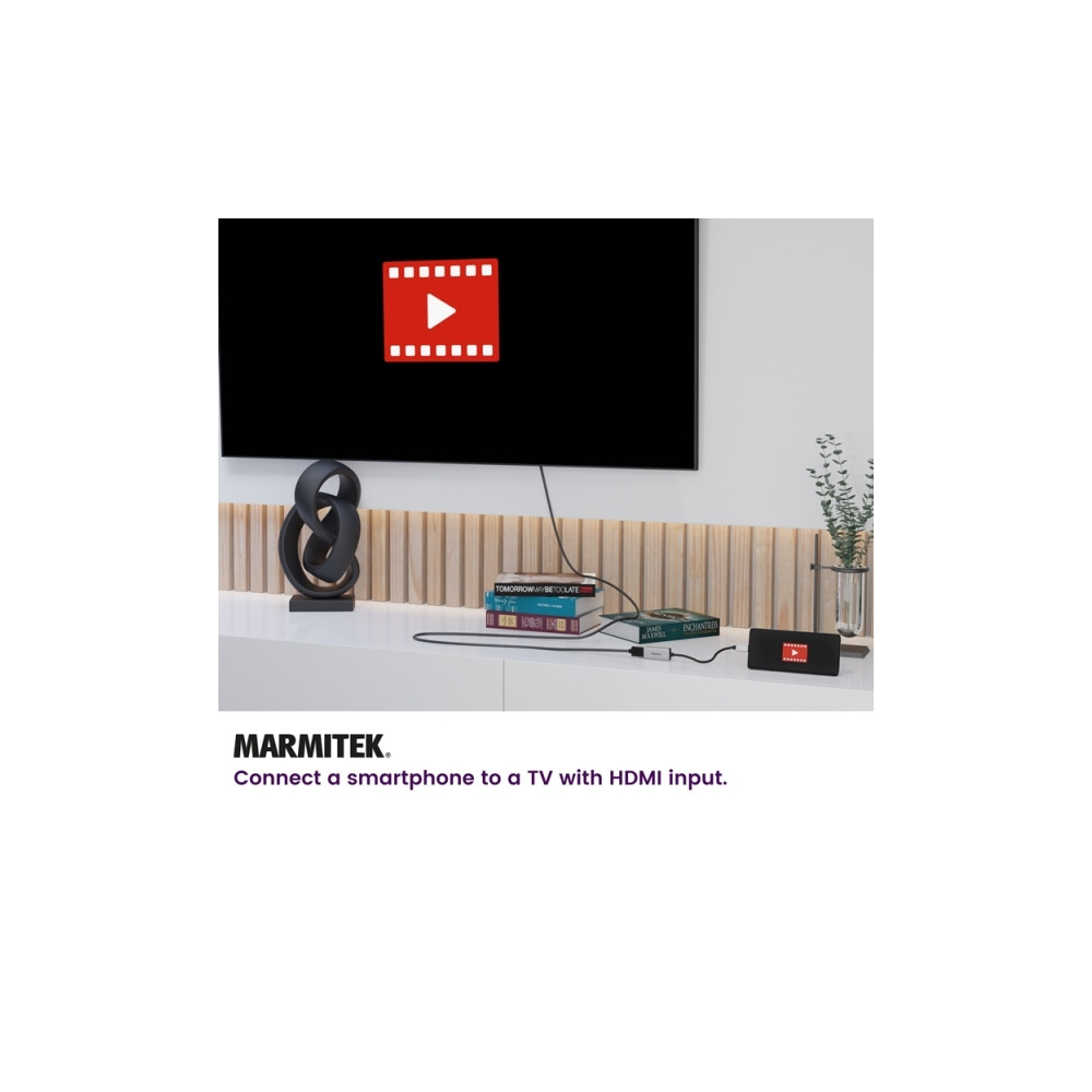 Produktbild för Marmitek 25008369, Svart, Silver, 0,15 m, 3840 x 2160 pixlar...