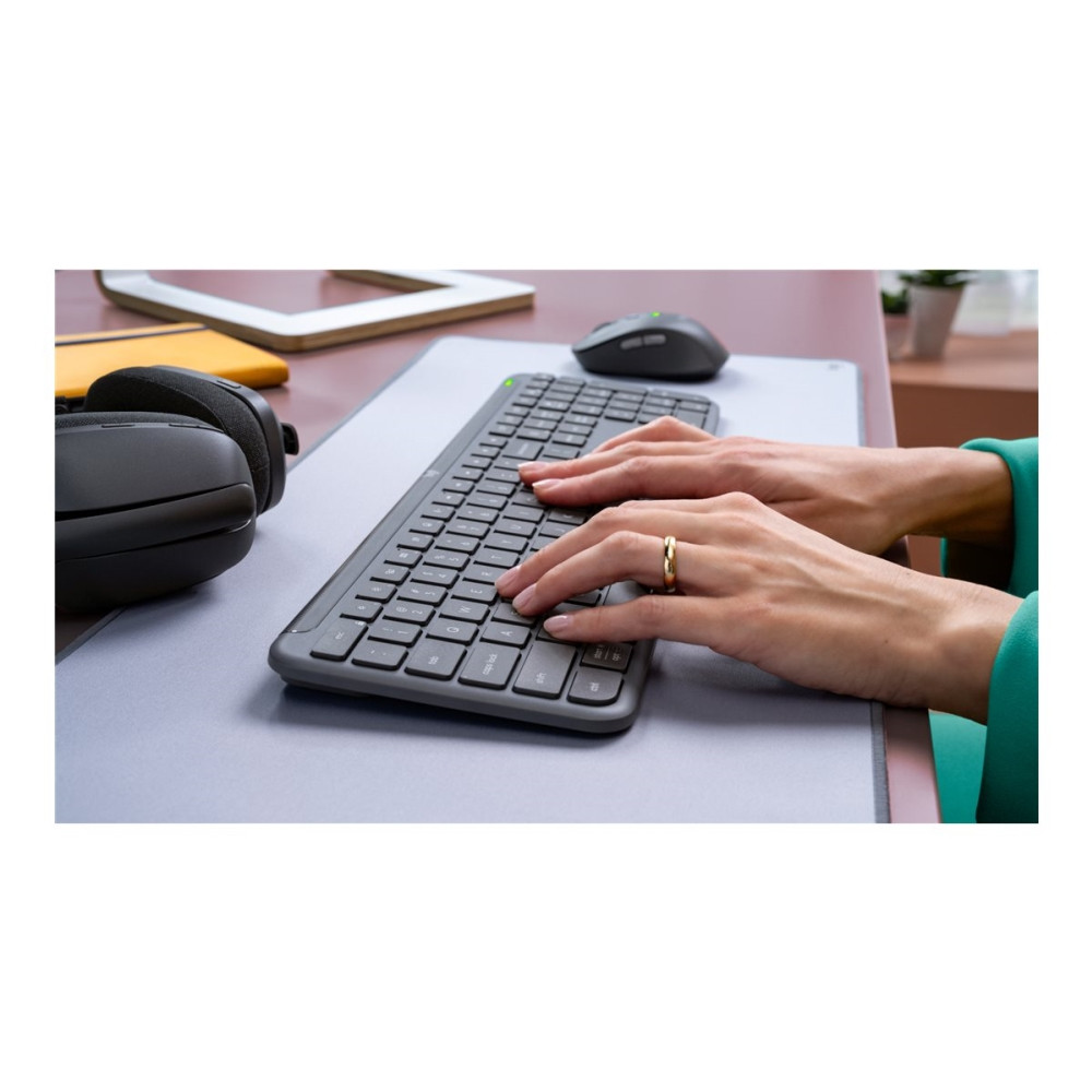 Produktbild för Logitech Signature Slim Combo MK950 for Business - sats med tangentbord och mus - QWERTY - USA, internationellt - grafit Inmatningsenhet