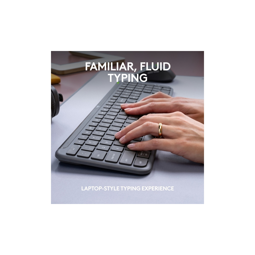 Produktbild för Logitech Signature Slim Combo MK950 for Business - sats med tangentbord och mus - QWERTY - USA, internationellt - grafit Inmatningsenhet