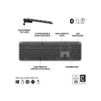 Produktbild för Logitech Signature Slim Combo MK950 for Business - sats med tangentbord och mus - QWERTY - USA, internationellt - grafit Inmatningsenhet