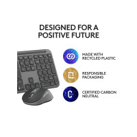 Produktbild för Logitech Signature Slim Combo MK950 for Business - sats med tangentbord och mus - QWERTY - USA, internationellt - grafit Inmatningsenhet