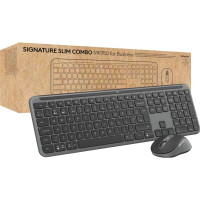 Produktbild för Logitech Signature Slim Combo MK950 for Business - sats med tangentbord och mus - QWERTY - USA, internationellt - grafit Inmatningsenhet