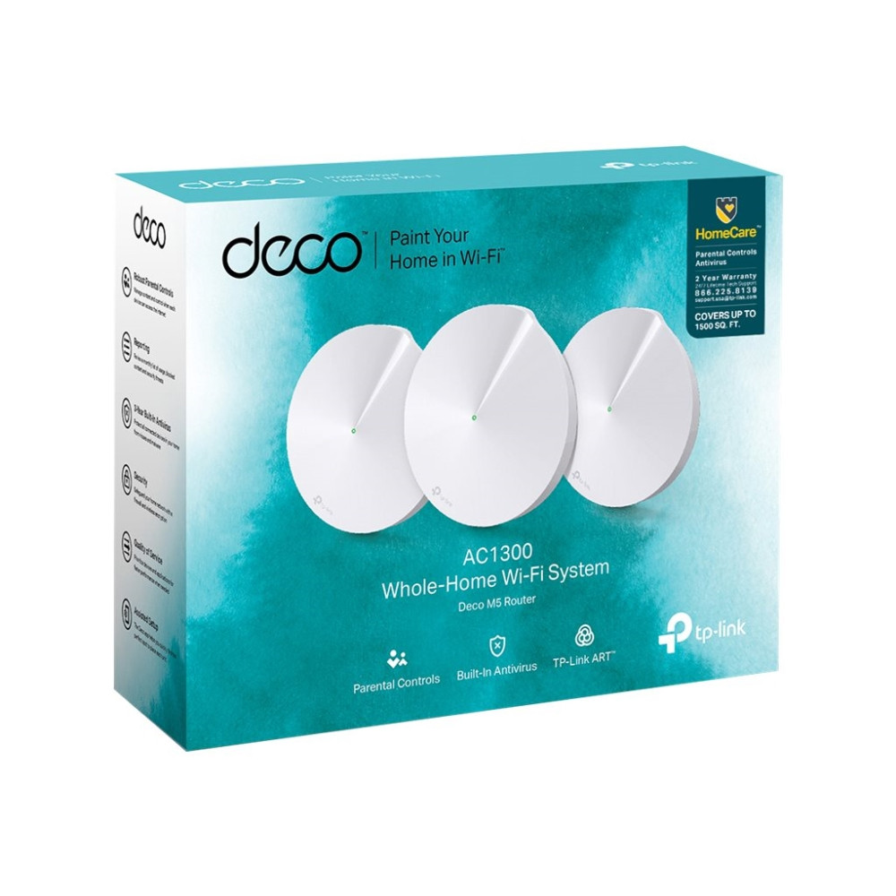 Produktbild för TP-Link DECO M5 - Wifi-system - Wi-Fi 5, Bluetooth - skrivbordsmodell