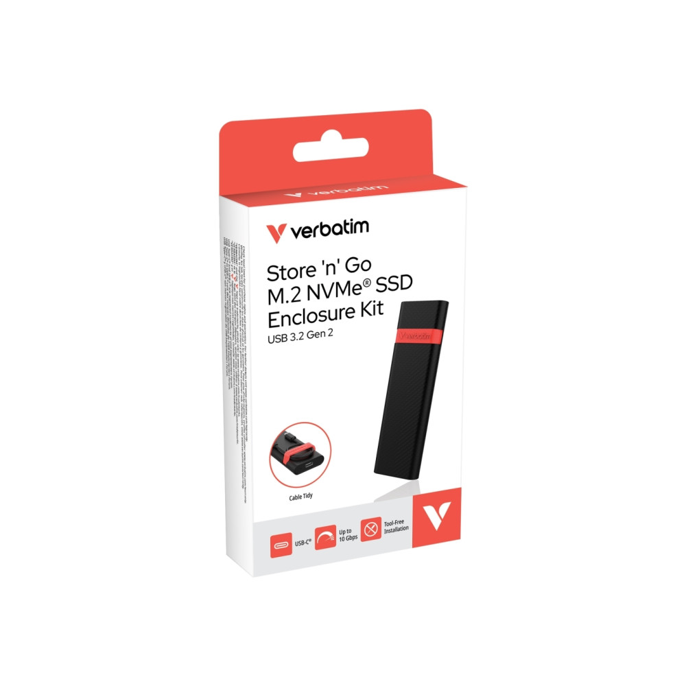 Produktbild för Verbatim 32261, SSD-inkapsling, M.2, PCI Express, 10 Gbit/s,...