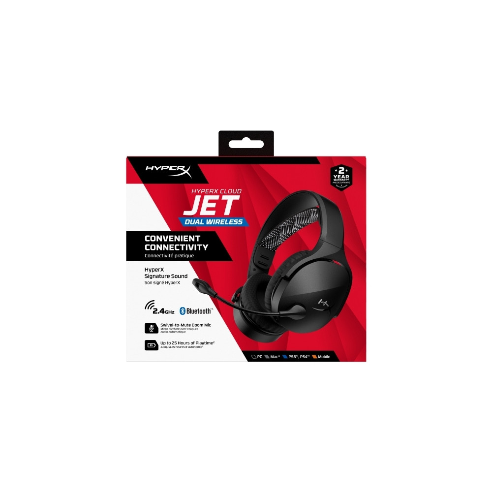 Produktbild för Cloud Jet – trådlöst gamingheadset (svart), Trådlös, Spela,...