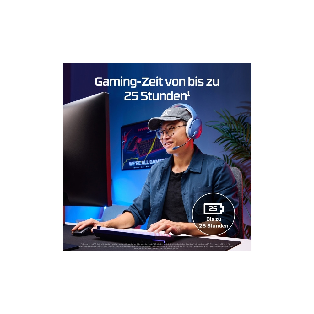 Produktbild för Cloud Jet – trådlöst gamingheadset (svart), Trådlös, Spela,...
