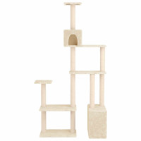 Produktbild för Kattträd med sisal klöspelare Gräddvit 177,5 cm