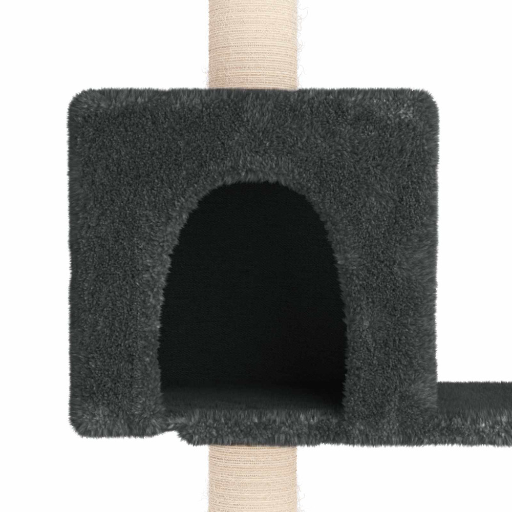 Produktbild för Kattträd med sisal klöspelare Mörkgrå 177,5 cm