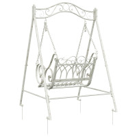 Produktbild för Gungbänk Stål 113 x 121,5 x 168 cm Antik vit