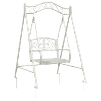 Produktbild för Gungbänk Stål 113 x 121,5 x 168 cm Antik vit
