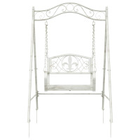 Produktbild för Gungbänk Stål 113 x 121,5 x 168 cm Antik vit