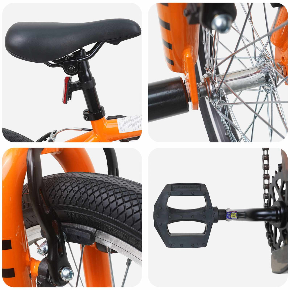 Produktbild för BMX Cykel 16 Tum för 5-8 år gammal Orange
