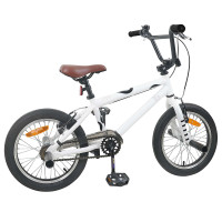 Produktbild för BMX Cykel 16 Tum för 5-8 år gammal Vit
