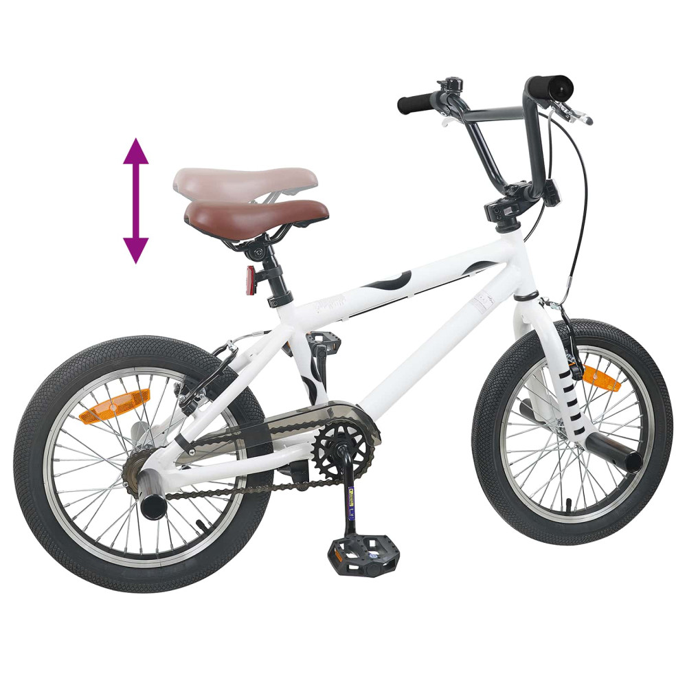 Produktbild för BMX Cykel 16 Tum för 5-8 år gammal Vit