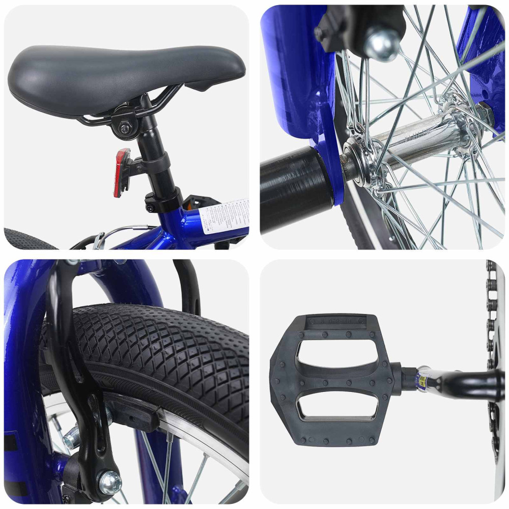 Produktbild för BMX Cykel 16 Tum för 5-8 år gammal Mörkblå