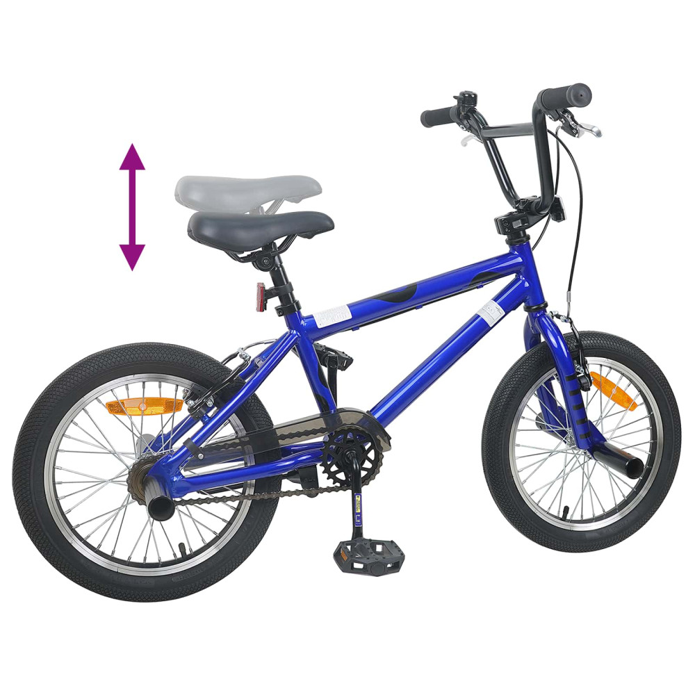 Produktbild för BMX Cykel 16 Tum för 5-8 år gammal Mörkblå