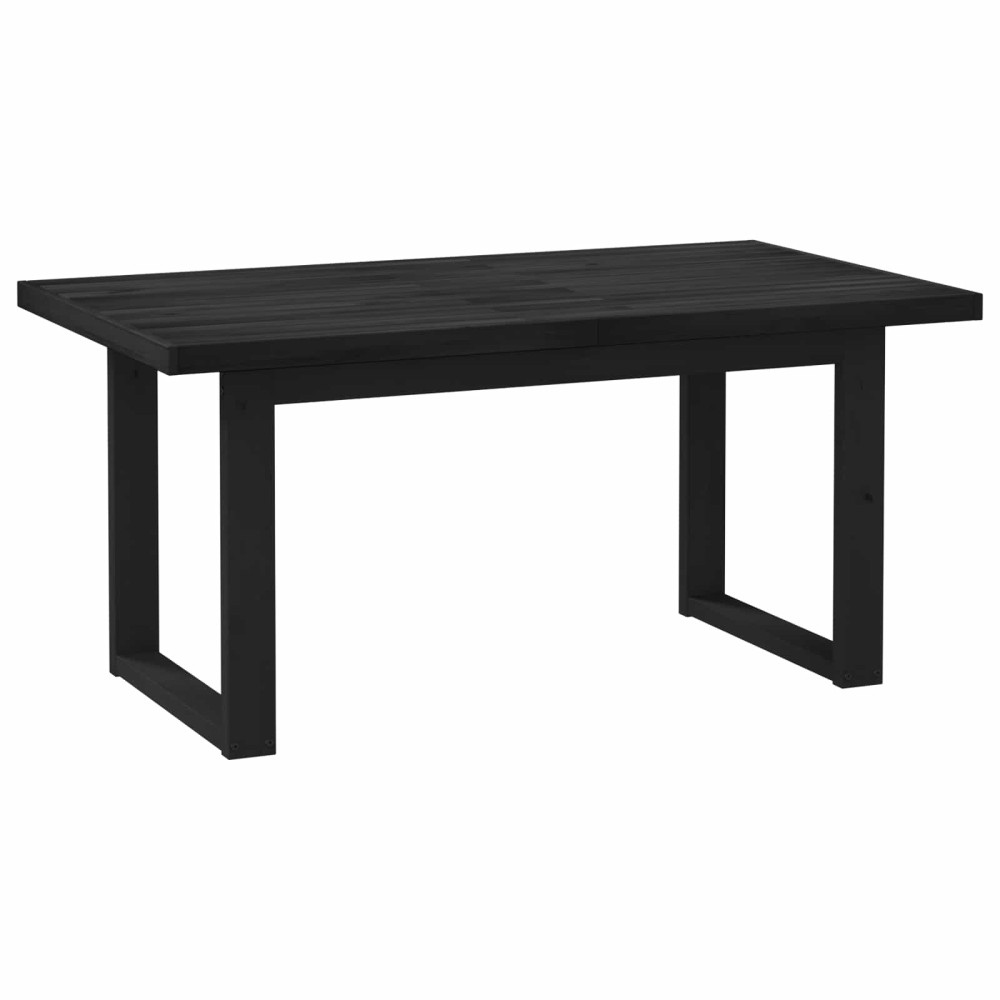 Produktbild för Matbord NOAIN 160 cm Massiv furu Svart Rektangulär