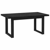 Produktbild för Matbord NOAIN 160 cm Massiv furu Svart Rektangulär