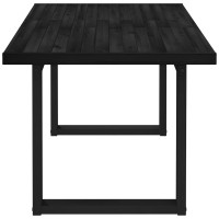Produktbild för Matbord NOAIN 160 cm Massiv furu Svart Rektangulär