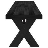 Produktbild för Matbänk NOAIN 180 x 41 x 45 cm Massivt furu Svart