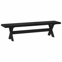 Produktbild för Matbänk NOAIN 180 x 41 x 45 cm Massivt furu Svart