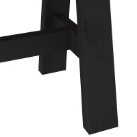 Produktbild för Matbänk NOAIN 160 x 41 x 45 cm Massivt furu Svart