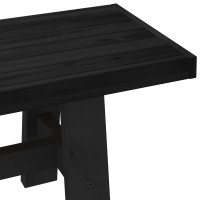 Produktbild för Matbänk NOAIN 160 x 41 x 45 cm Massivt furu Svart
