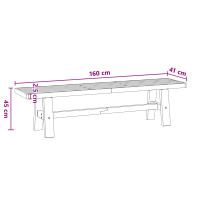 Produktbild för Matbänk NOAIN 160 x 41 x 45 cm Massivt furu Svart