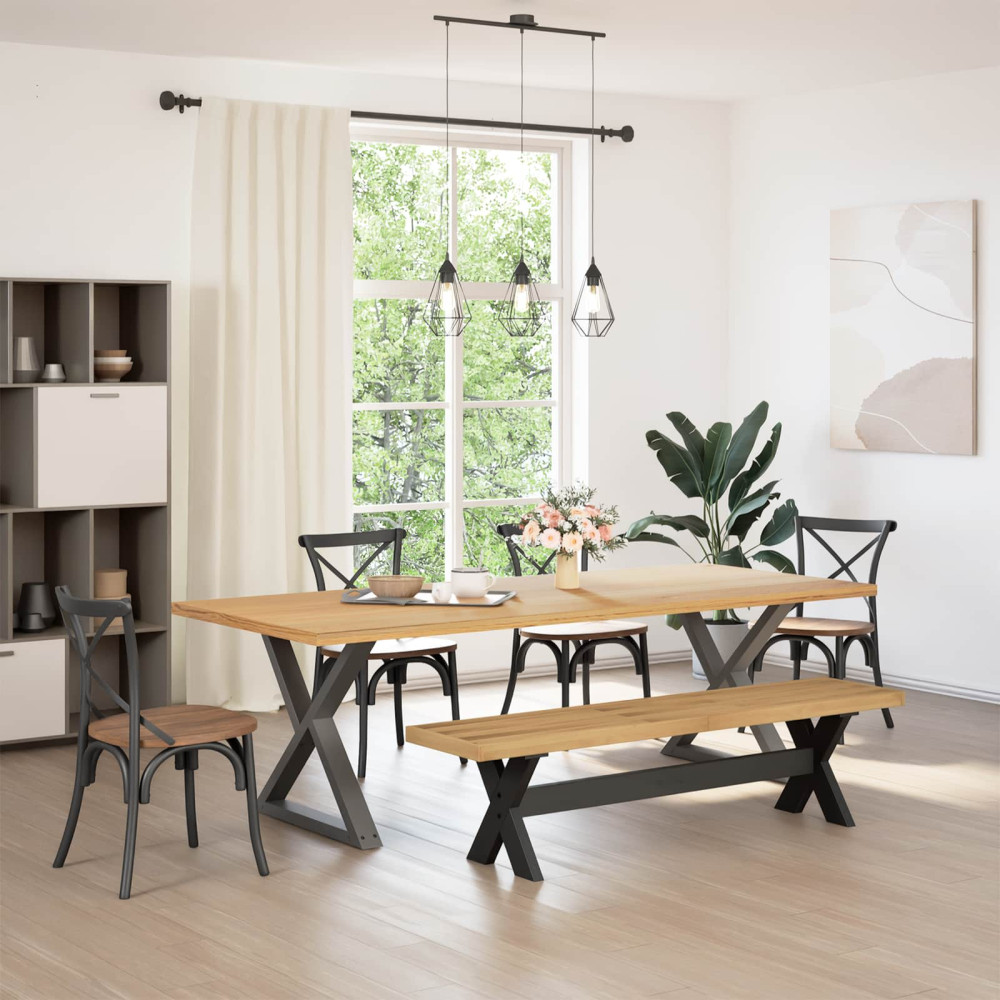 Produktbild för Matbänk NOAIN 160 x 41 x 45 cm Massivt furu Naturlig