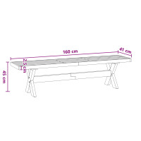 Produktbild för Matbänk NOAIN 160 x 41 x 45 cm Massivt furu Naturlig